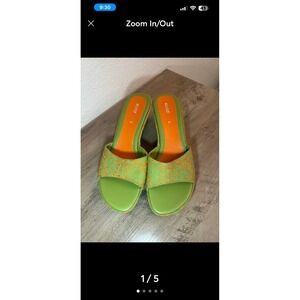 Ecco women's sandals orange and green size 41 or 10 1/2